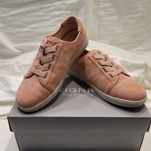 Vionic Sunny Jean Suede Sneakers - Dusty Pink - Women's Size 7.5 wide